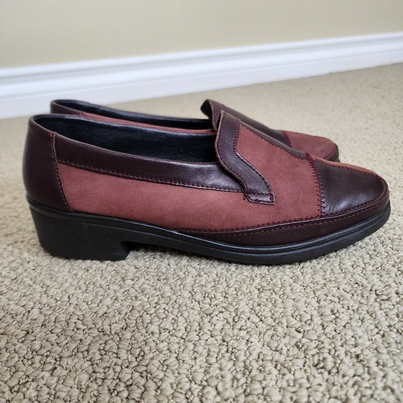 ROHDE Patchwork Leather Loafers Shoes Size 6 Red Burgundy Slip on Shoes Funky - Picture 4 of 11